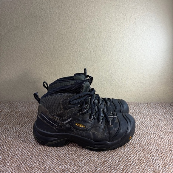 Keen Utility Braddock Mid Steel Toe Waterproof Work Boots Sz 9D Wide Brown EUC - Picture 1 of 8
